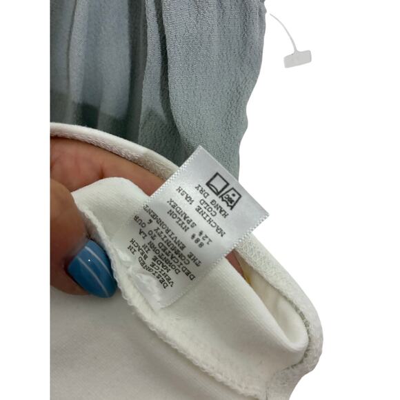 Flynn Skye Karlie Bodysuit Womens M/L Off White Tie Shoulders Preppy Minimalist - Picture 4 of 6